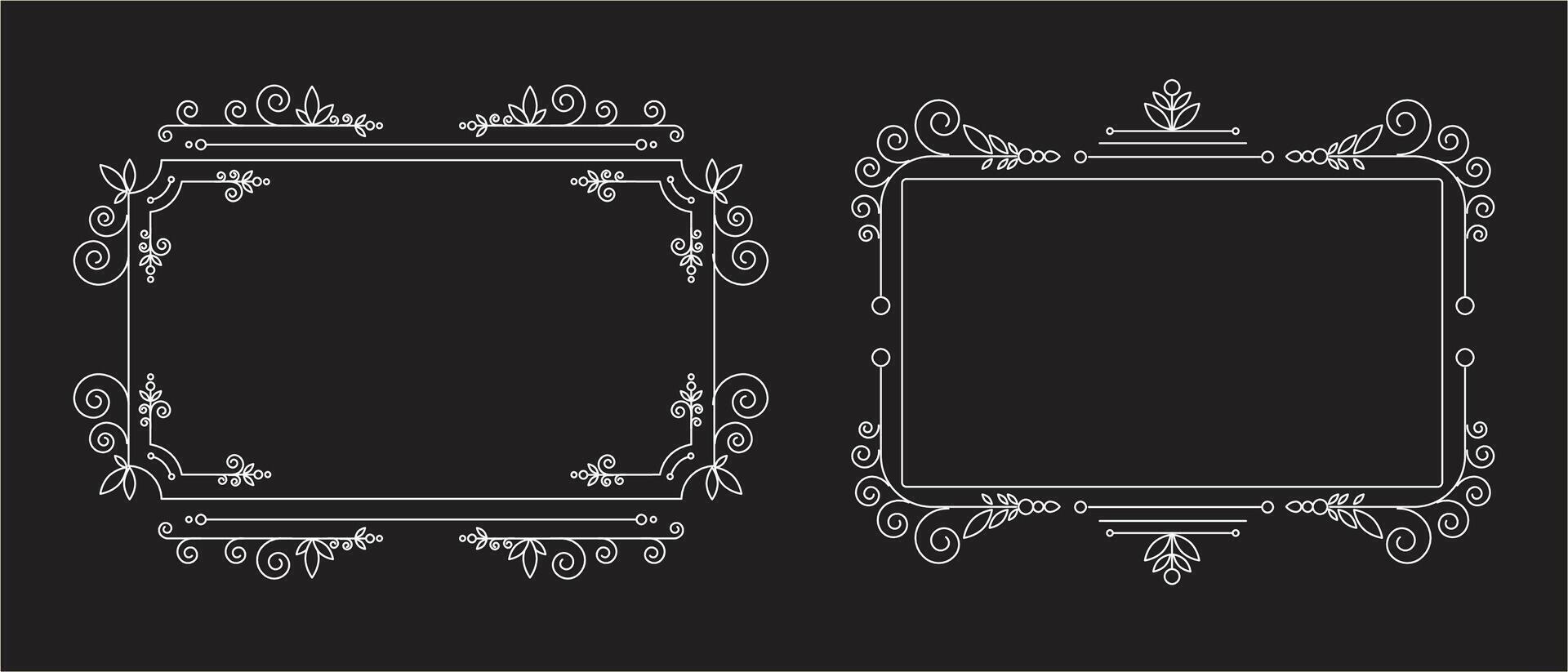 Vintage frame elegant frames set vector