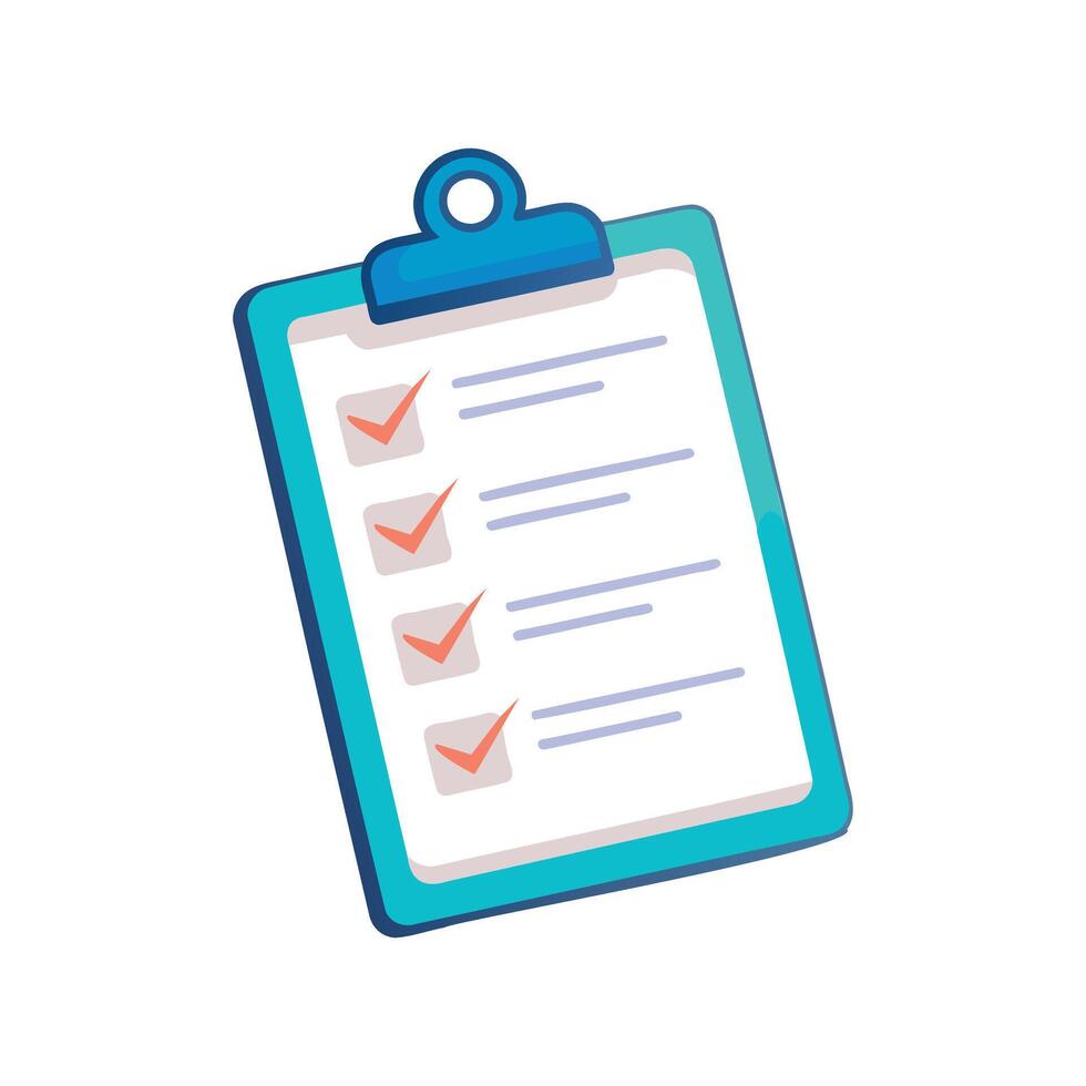 Illustration of a Clipboard with Check Marks vector