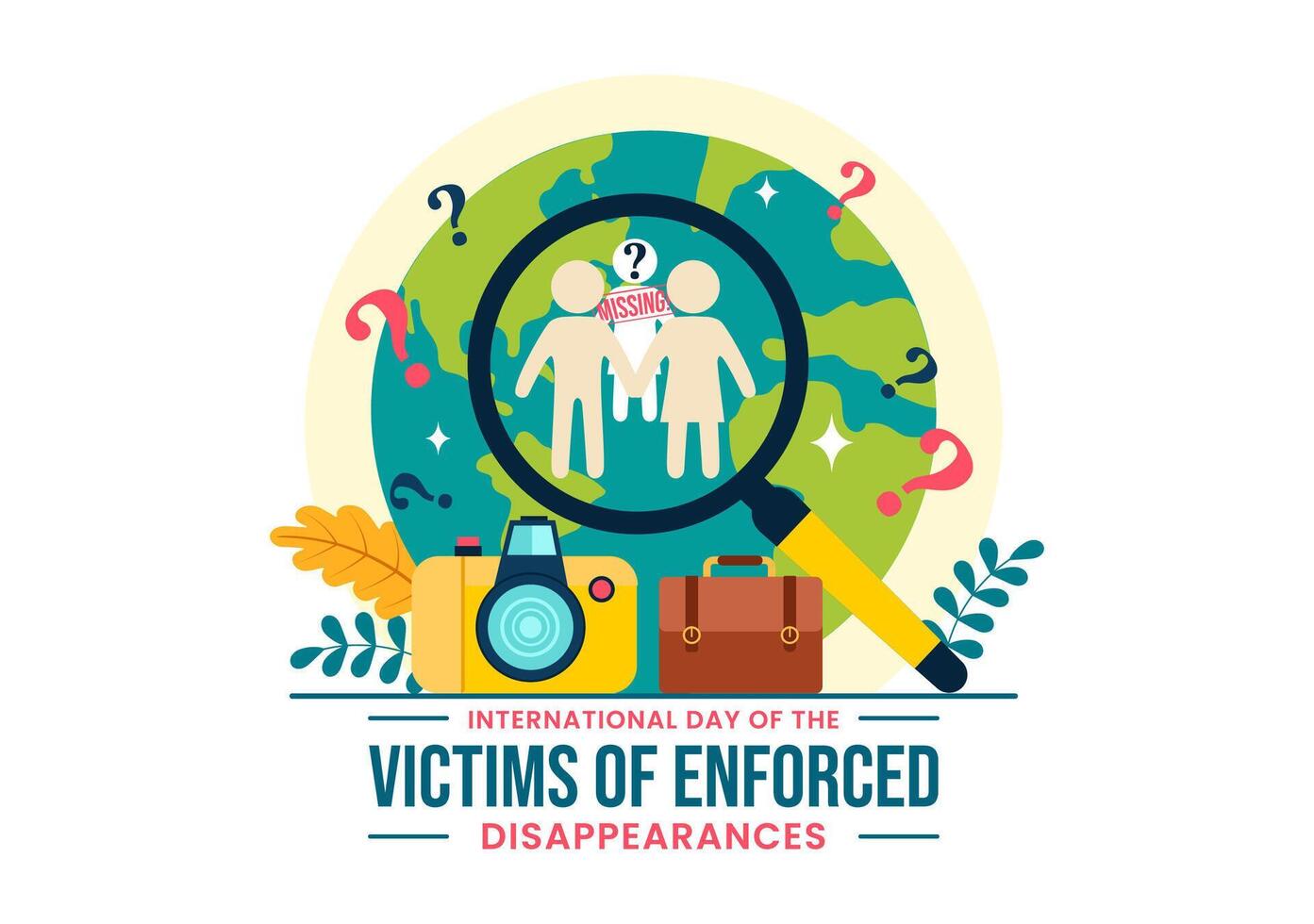 International Day of the Victims of Enforced Disappearances Illustration on August 30 with Missing Person or Lost People in Flat Background vector