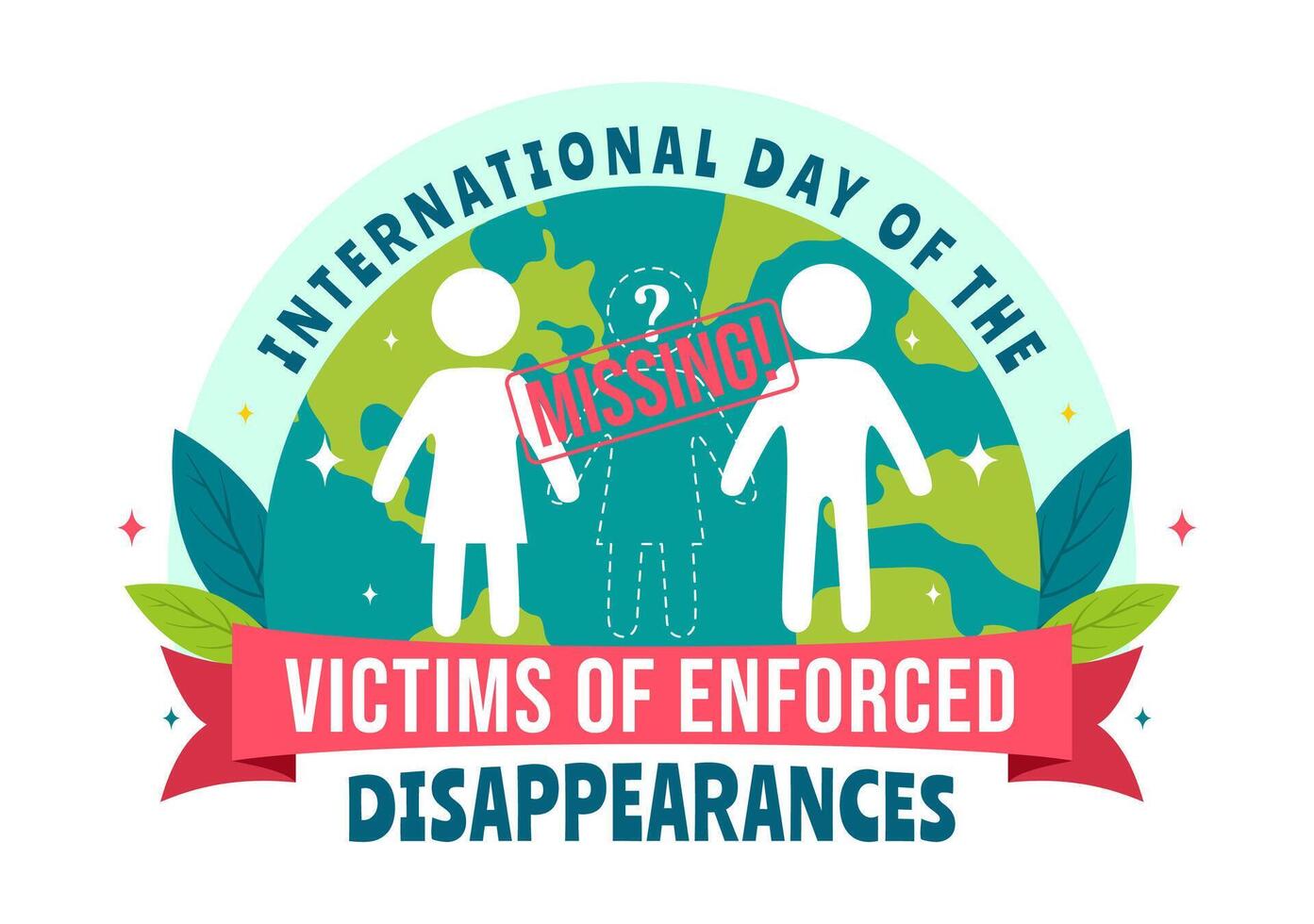 International Day of the Victims of Enforced Disappearances Illustration on August 30 with Missing Person or Lost People in Flat Background vector