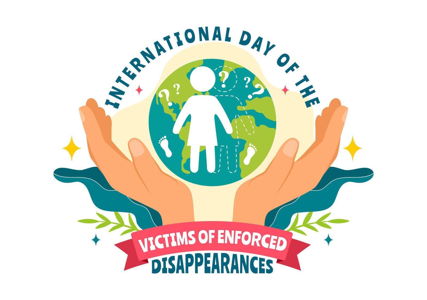 International Day of the Victims of Enforced Disappearances Illustration on August 30 with Missing Person or Lost People in Flat Background vector