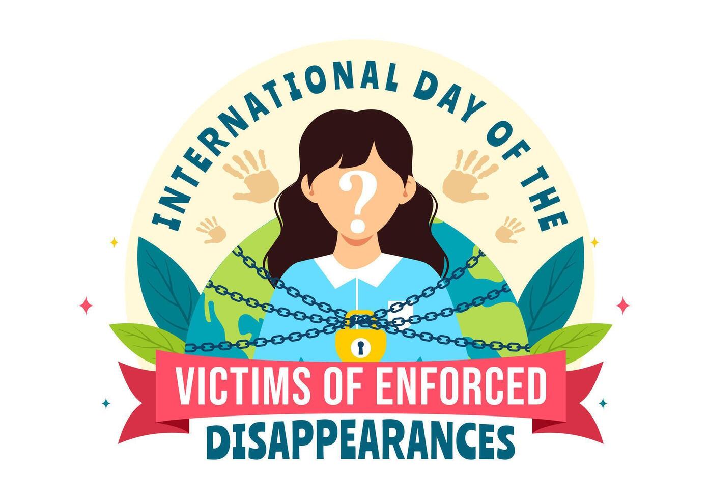 International Day of the Victims of Enforced Disappearances Illustration on August 30 with Missing Person or Lost People in Flat Background vector