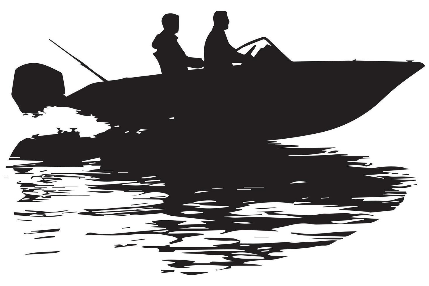 driving speed boat silhouette collection vector