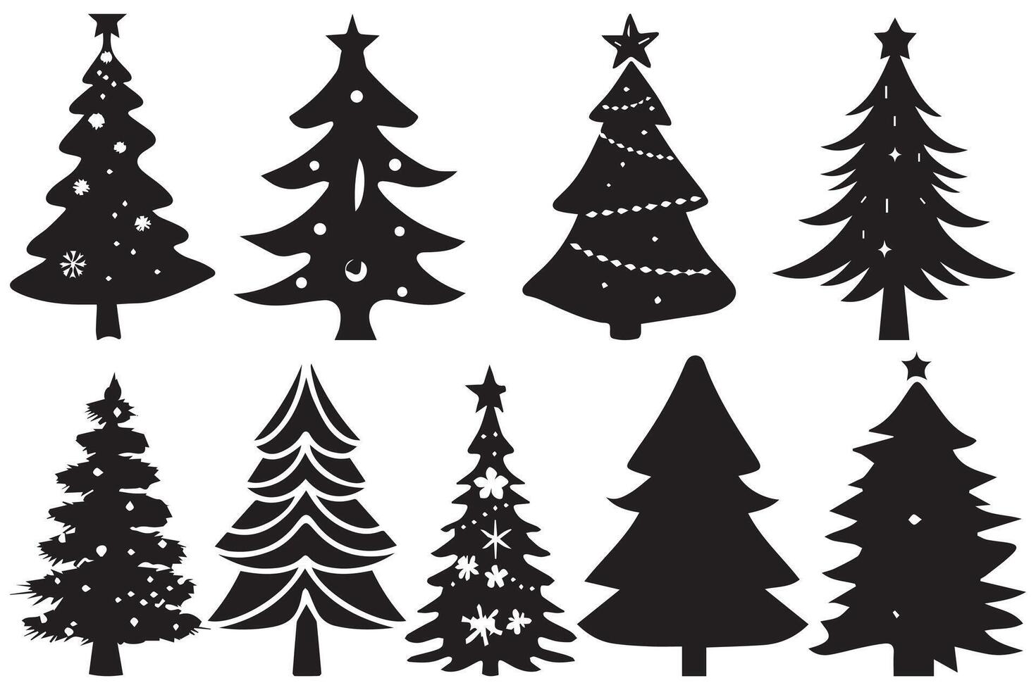 silhouette Christmas Tree Bundle vector