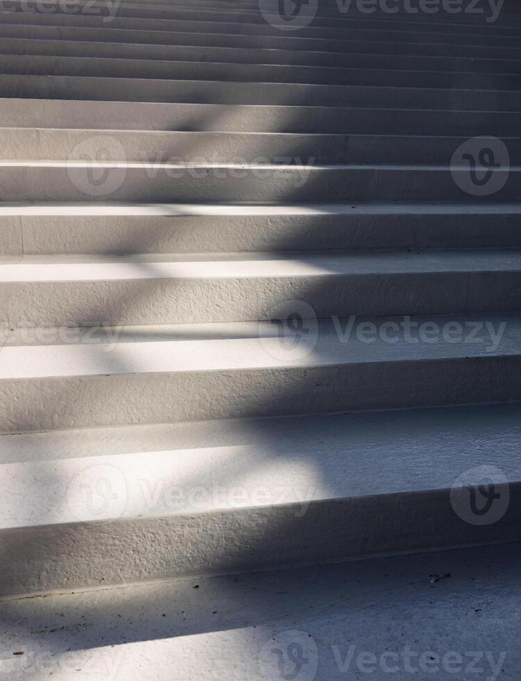 White staircase in light interior photo