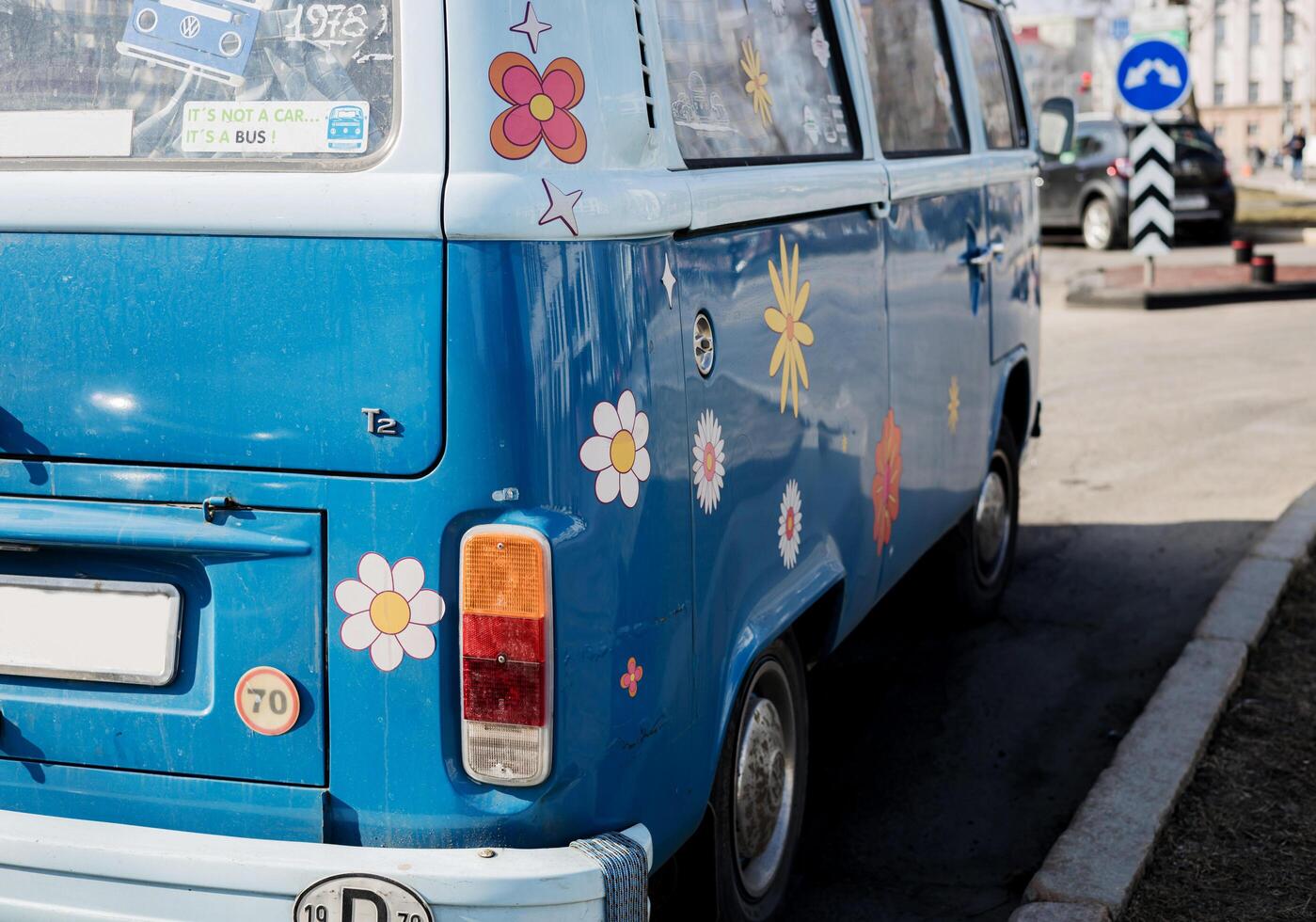 Minsk, Belarus, March 29, 2024 - blue van Volkswagen photo