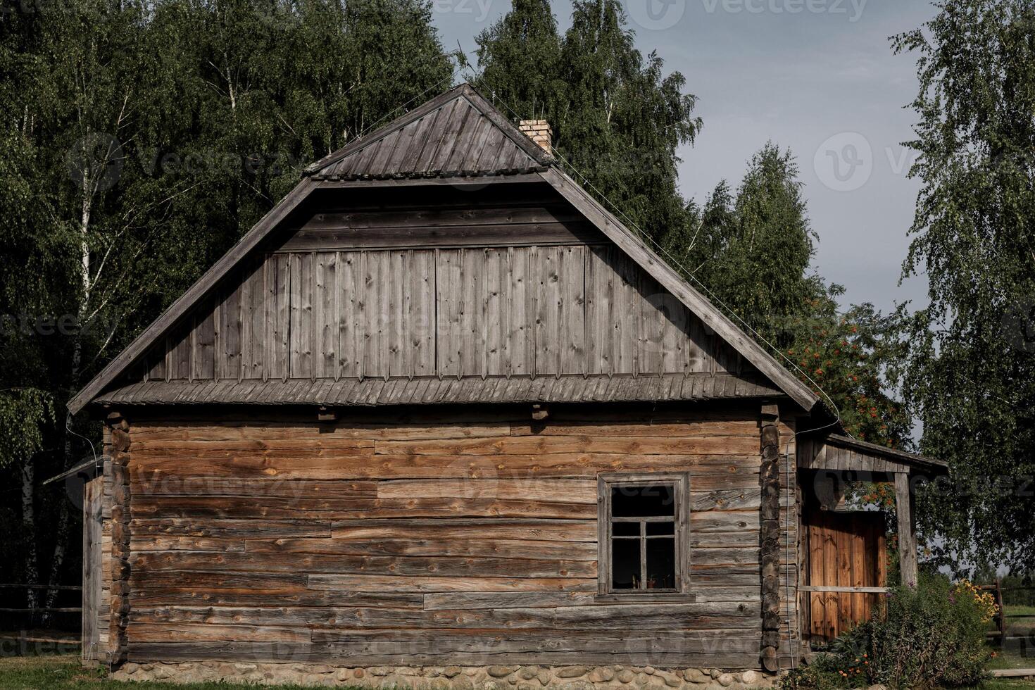de madera casa en aldea. foto