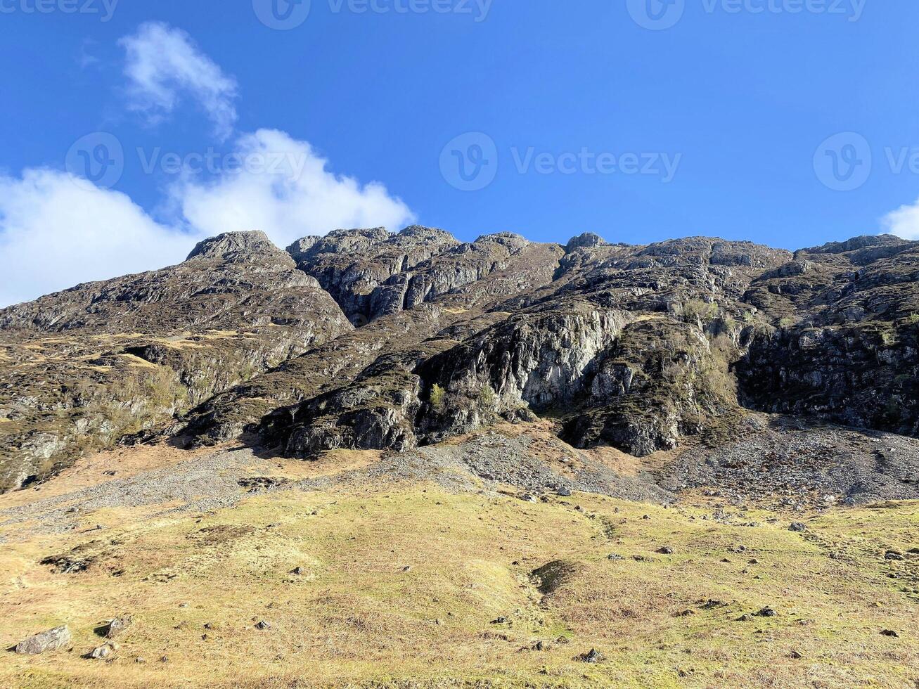 A view of the Scotland Countryside near the Glencoe Mountains photo