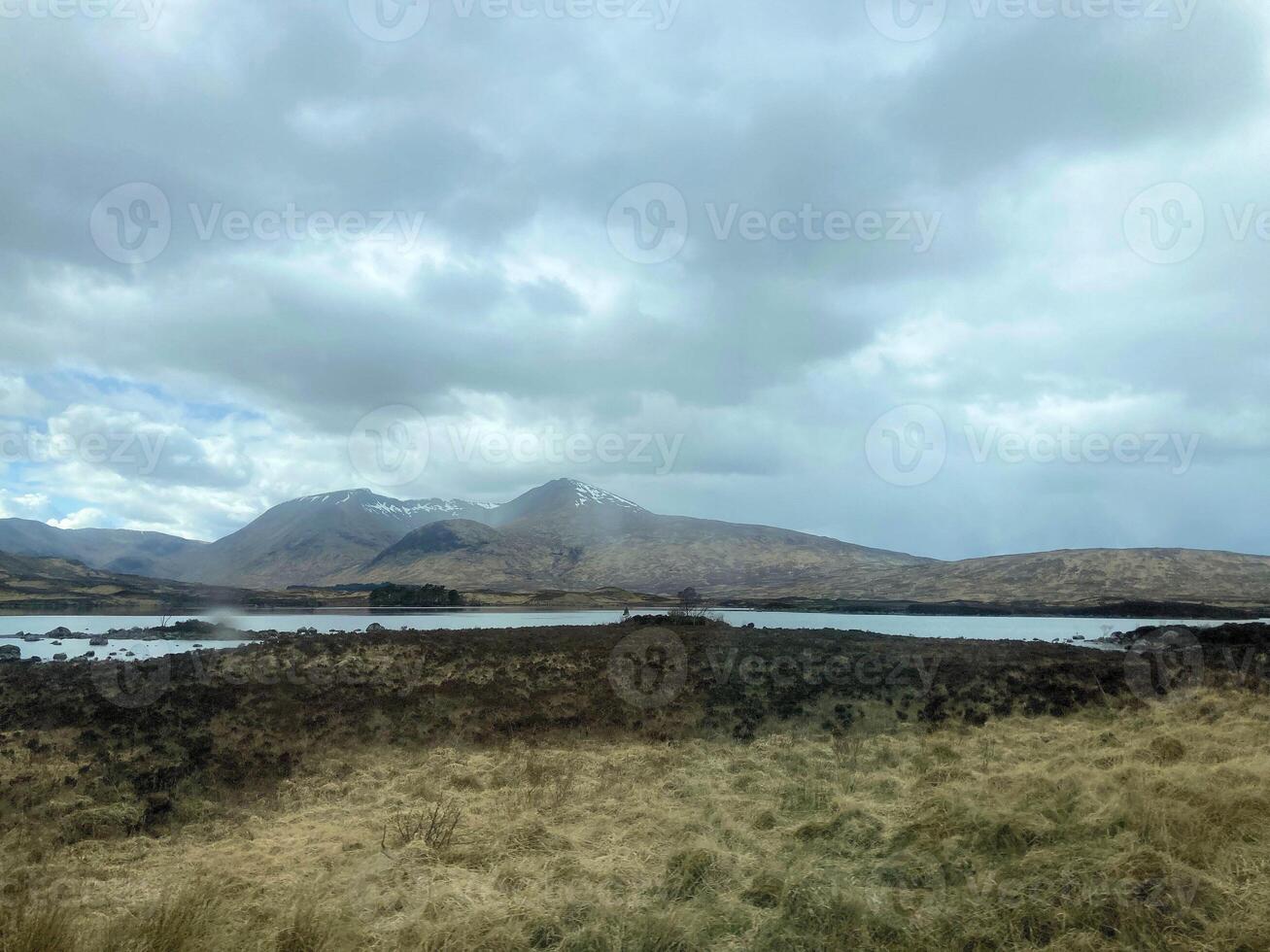 A view of the Scotland Countryside near the Glencoe Mountains photo