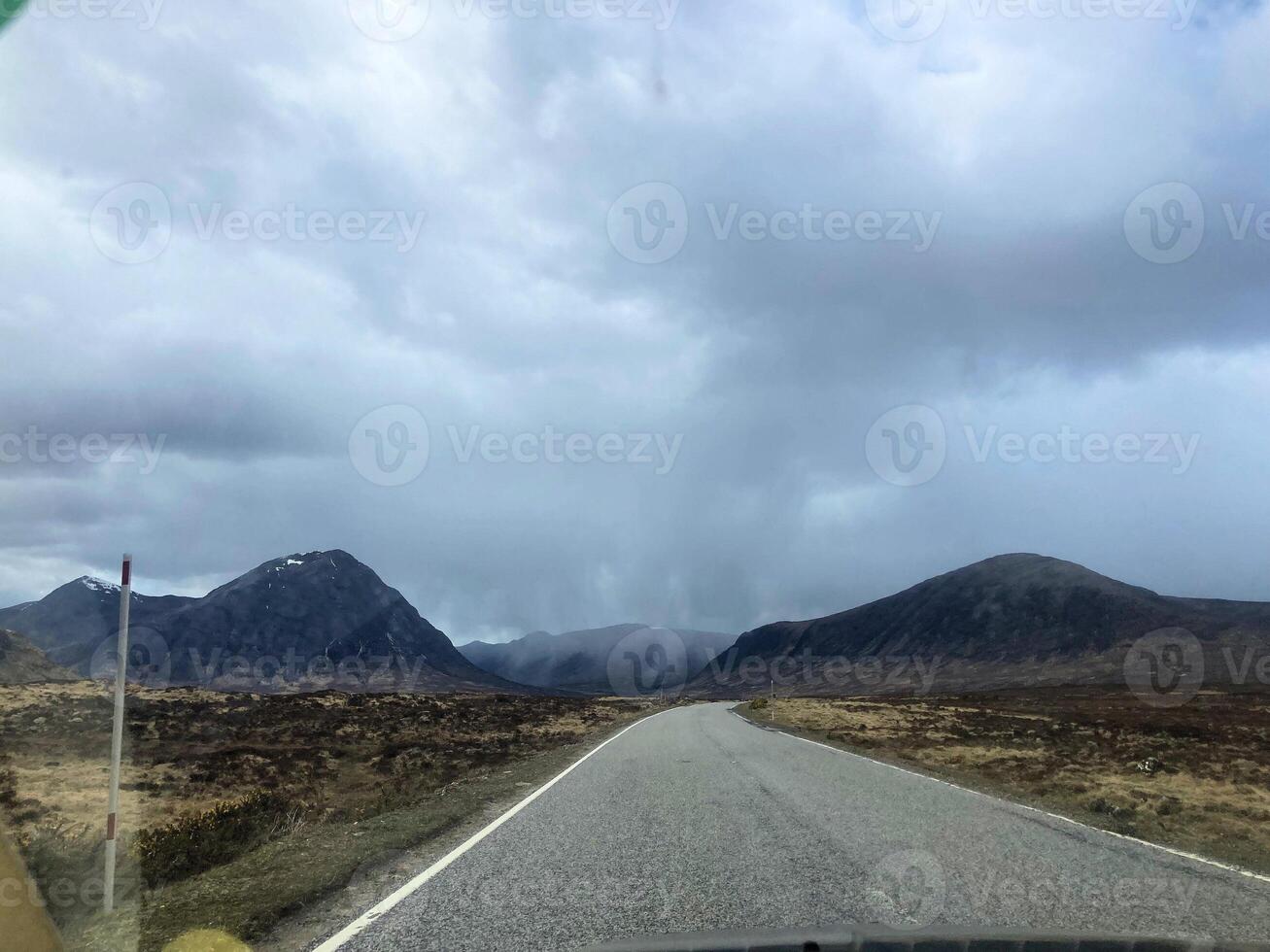 A view of the Scotland Countryside near the Glencoe Mountains photo