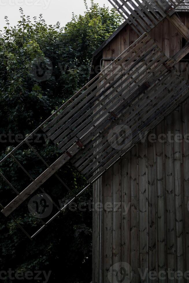 part of wooden windmill photo