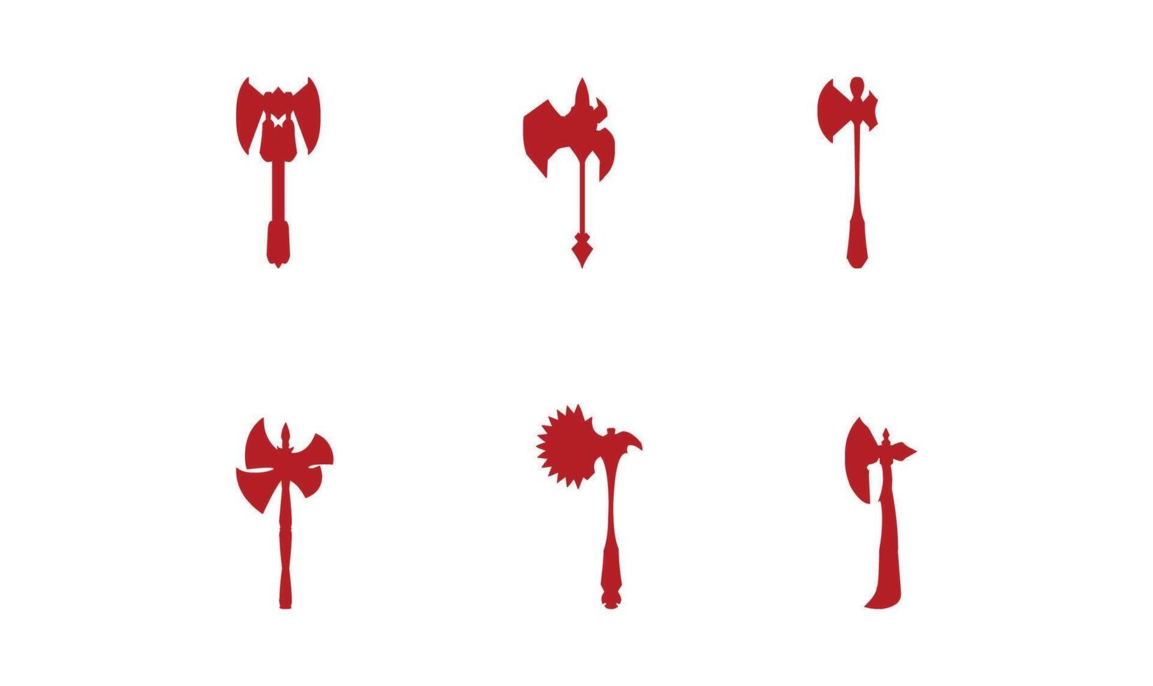 Axe of Warrior Icons Set vector