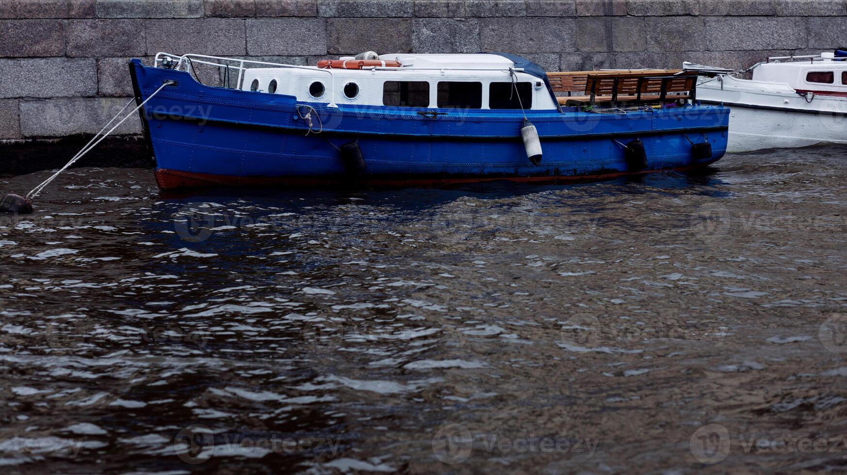 Boat cruising a canal. photo