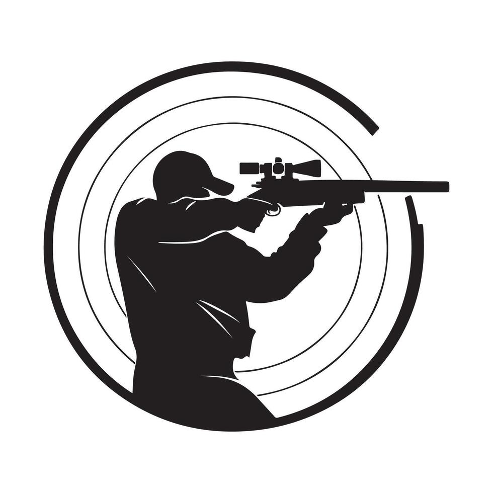 Shooting Club Logo Design. Illustration with flat style. vector