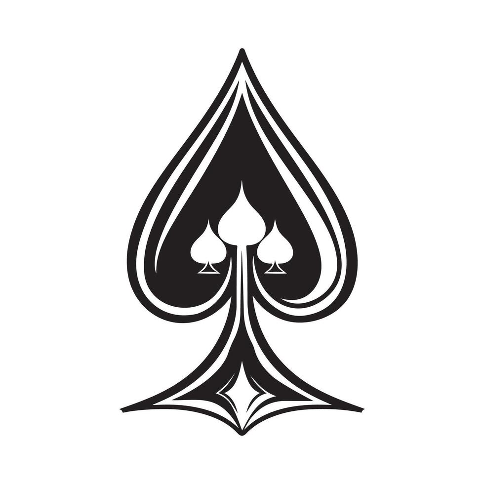 Spade Symbol Poker Card Logo Illustration Design vector