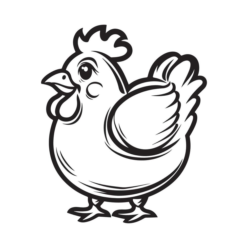 gallina logo diseño Arte imagen aislado en blanco vector