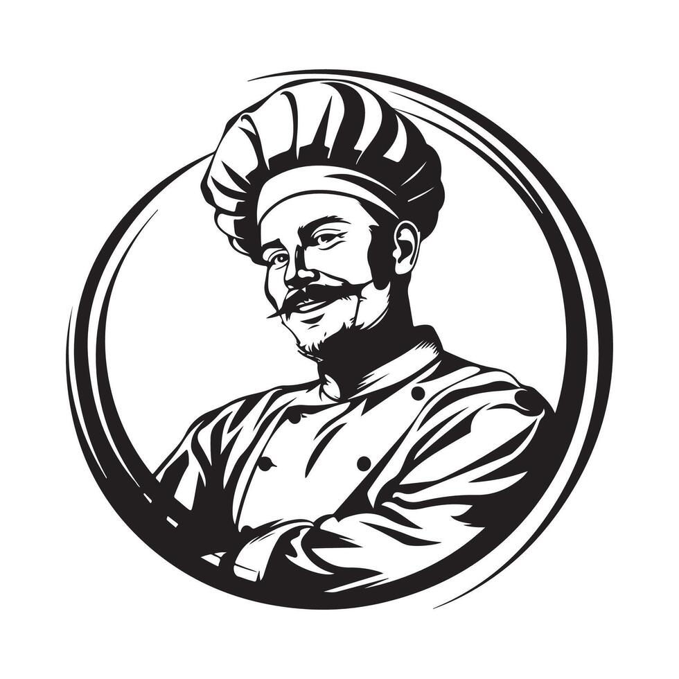 Chef Logo Images Design Art on white background vector