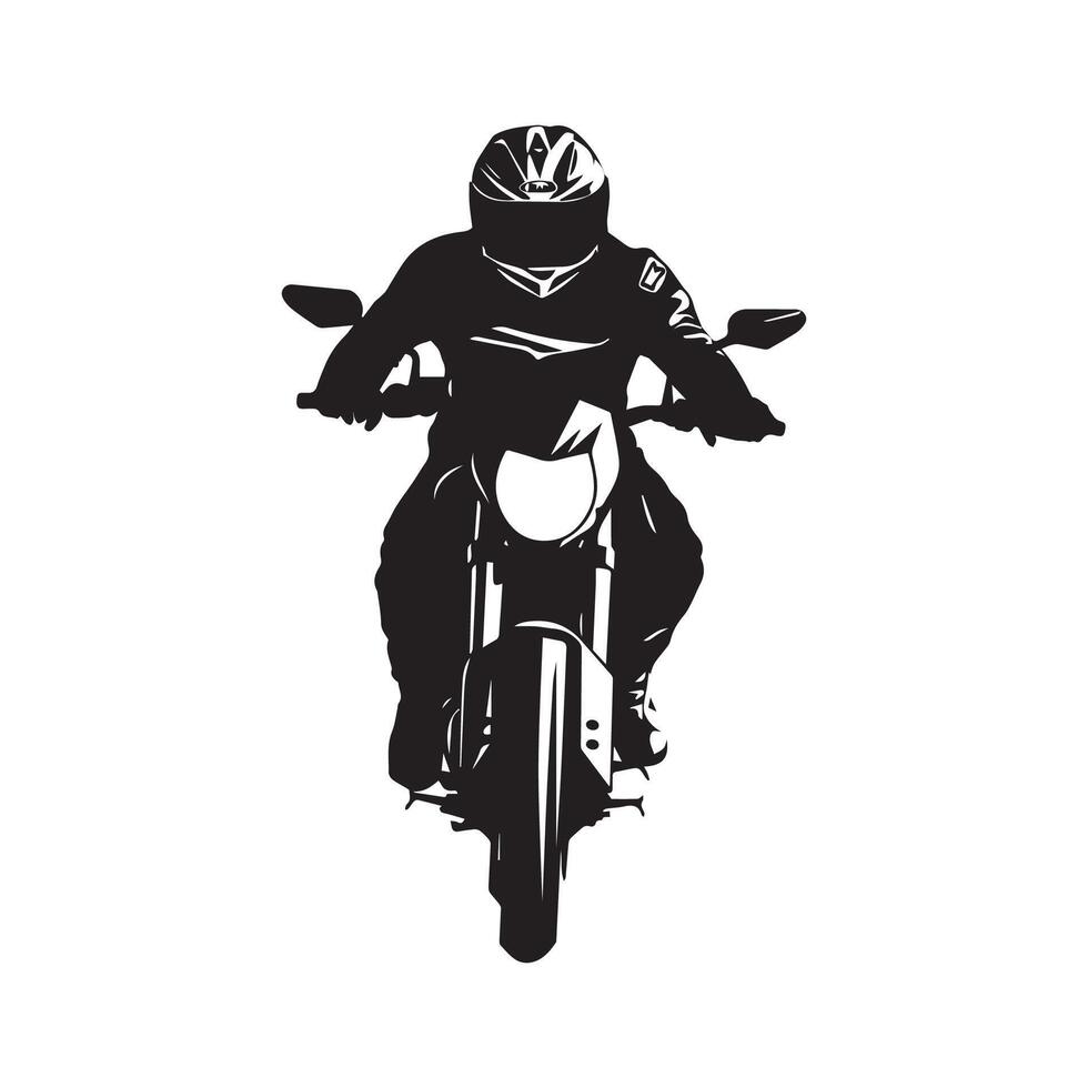 Riding Motorcycle Silhouette isolated On white vector