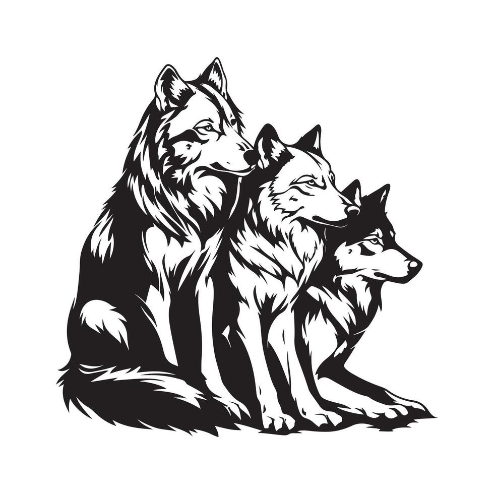 Wolf Pack Design Art, Icons, and Graphics vector