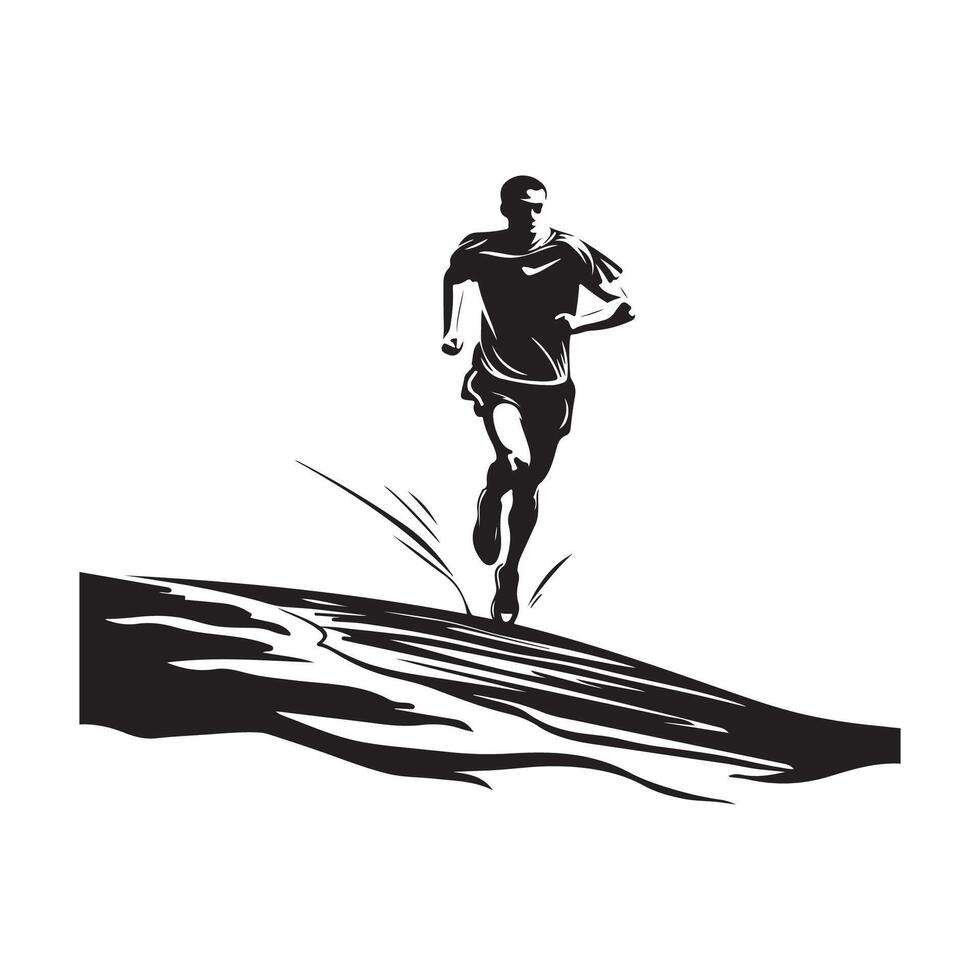 Man Running. Silhouette of a Man Running on White Background vector