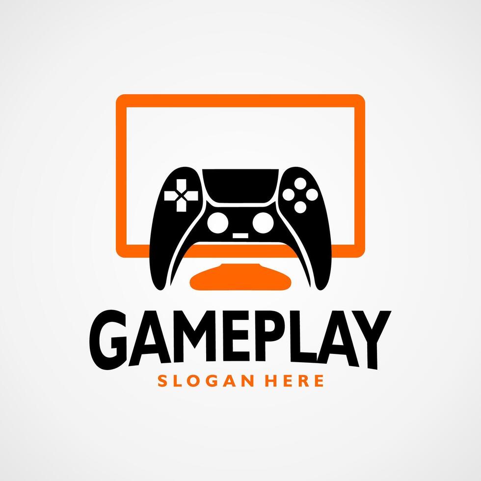 juego jugar logo diseño vector