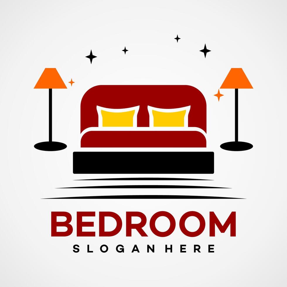 Bedroom furniture and mattress design vector