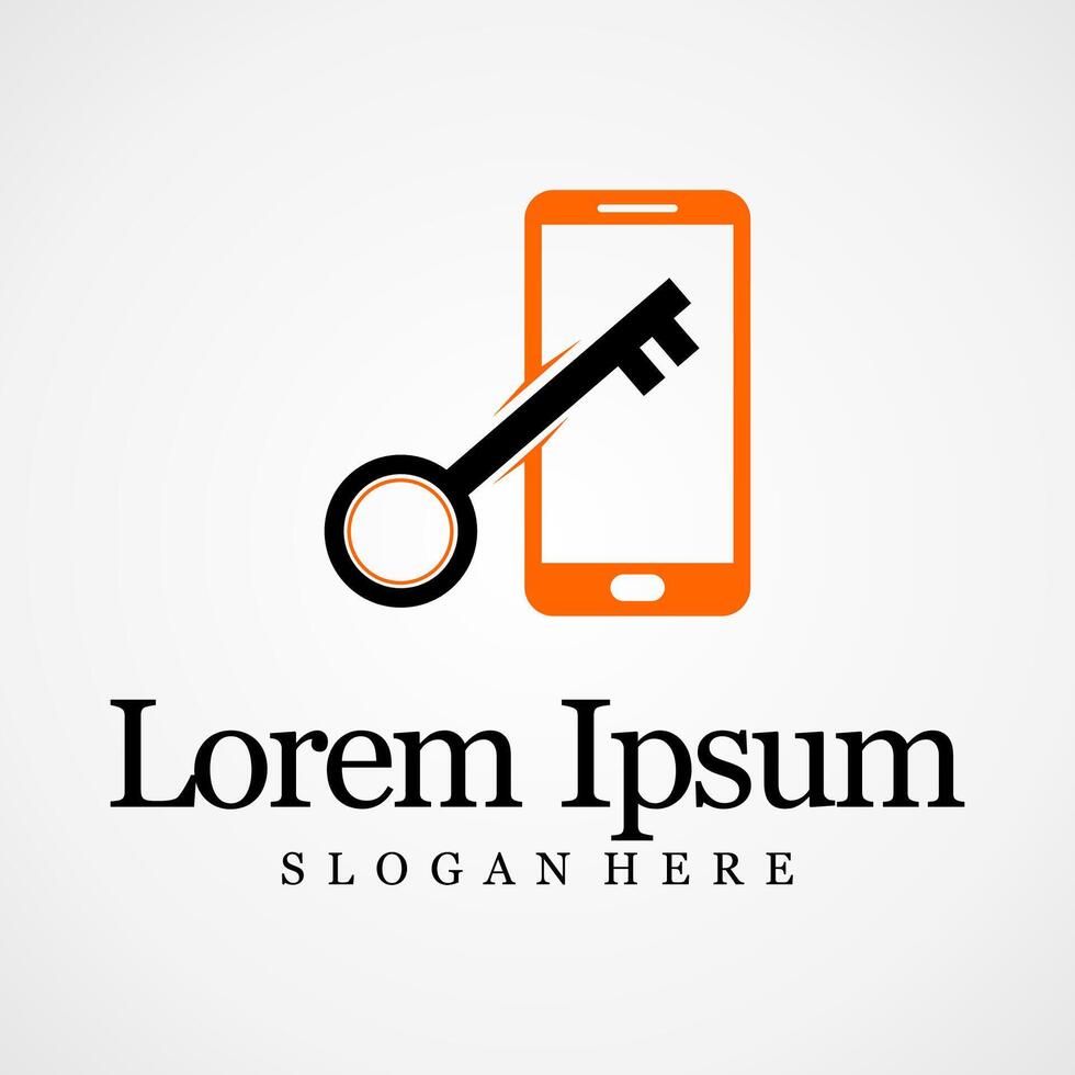 Mobile phone key Logo Design Template vector