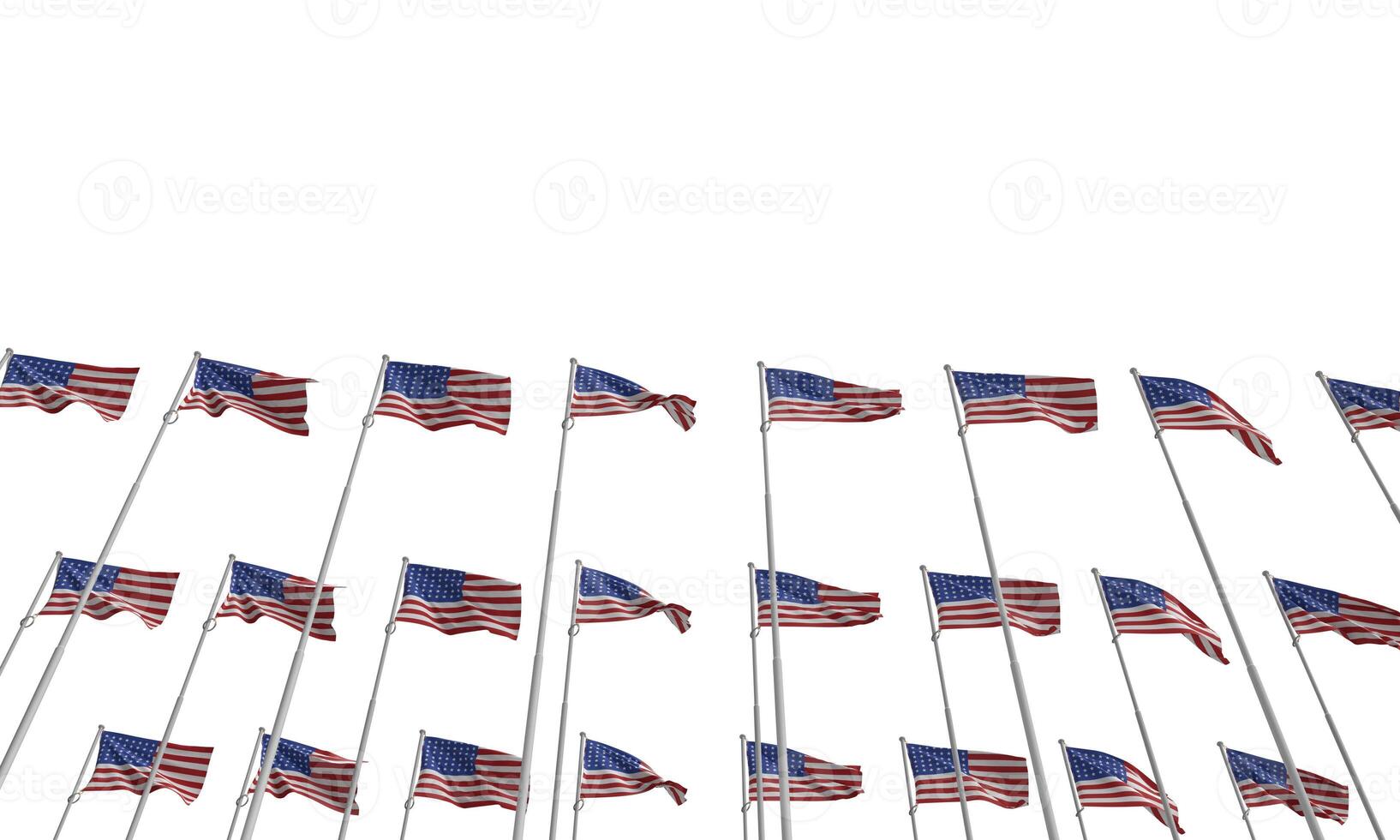 Usa flag us unitedc state america white background dicut object icon patriotism star blue 4th forth july month america national stripe government independence banner country emblem veteran.3d render photo