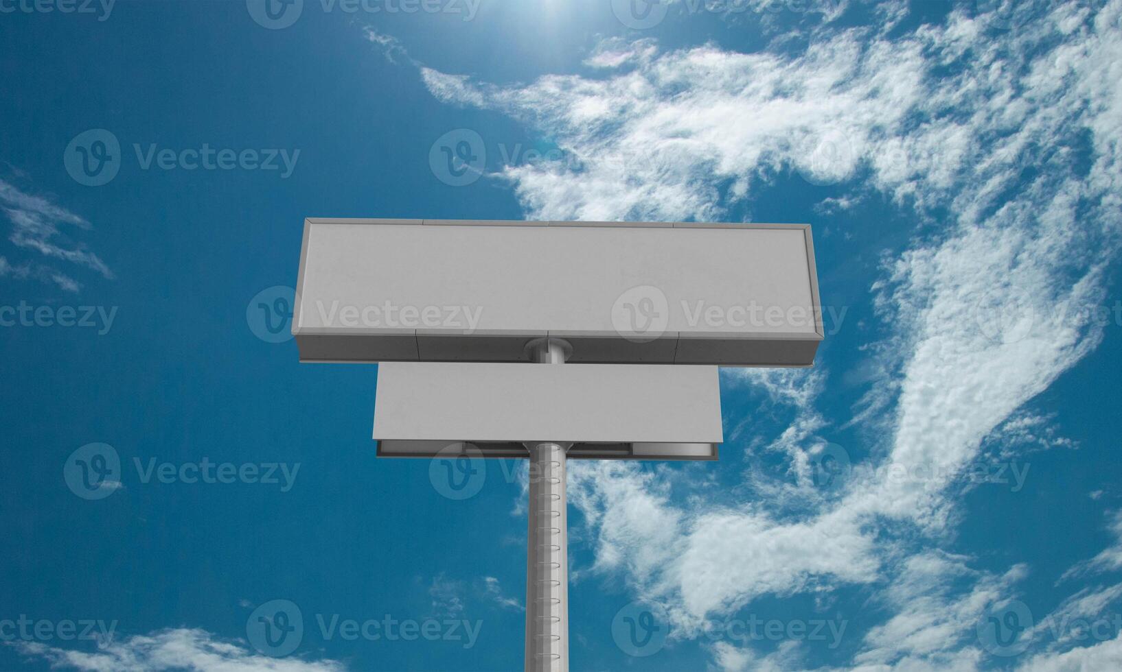 billboard banner sign board advertisement mock up empty blank white background outdoor promotion sale sell business marketing announcement publicity promo outside billboard canvas signpost.3d render photo