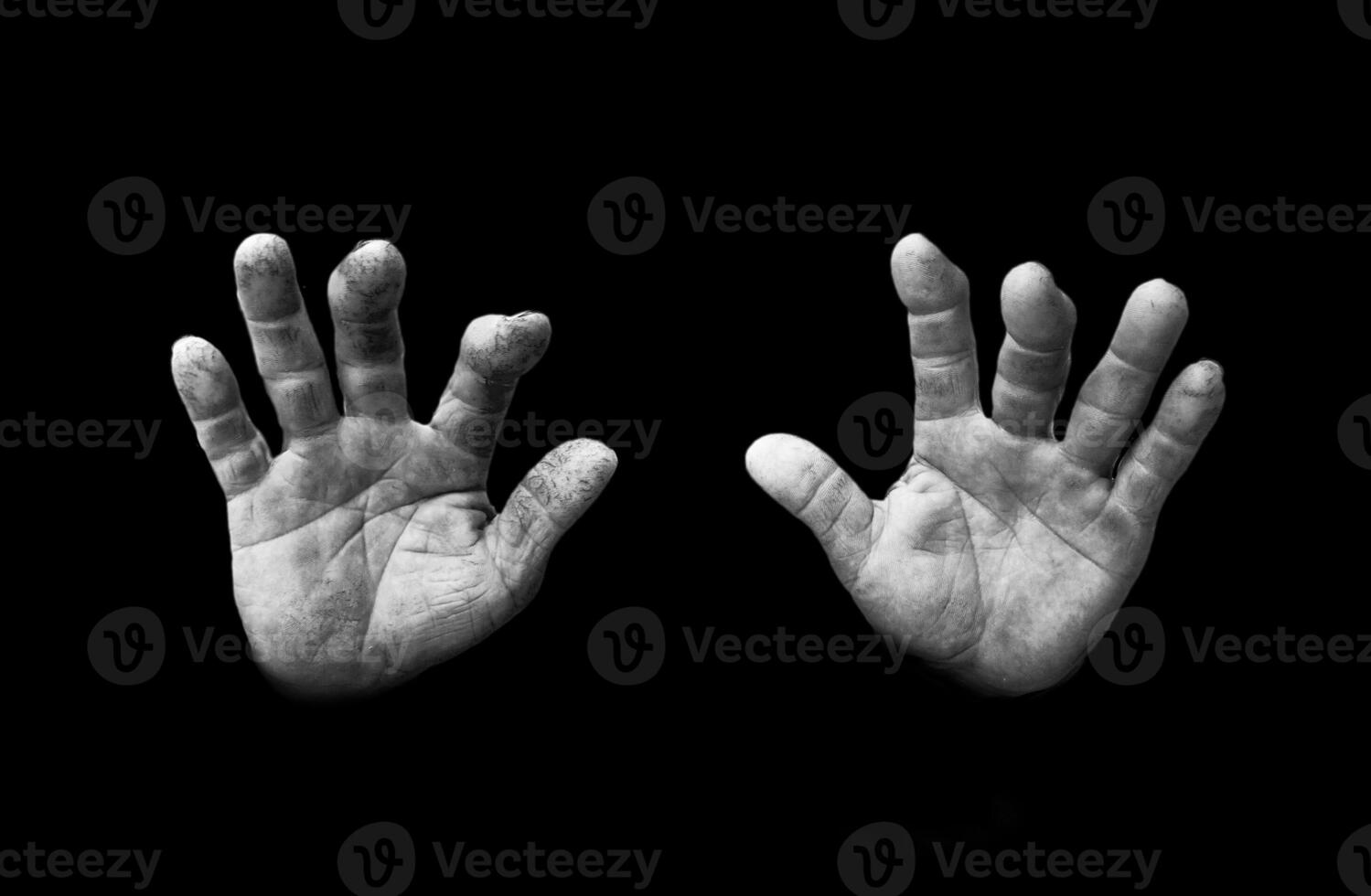 Deformed hands of a farmer photo