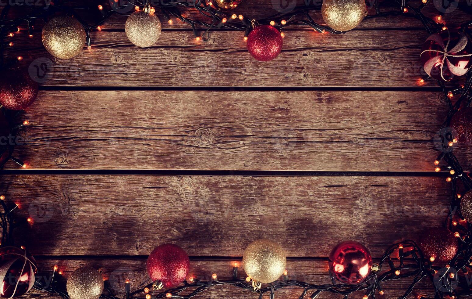 Christmas decorations with copy space. photo