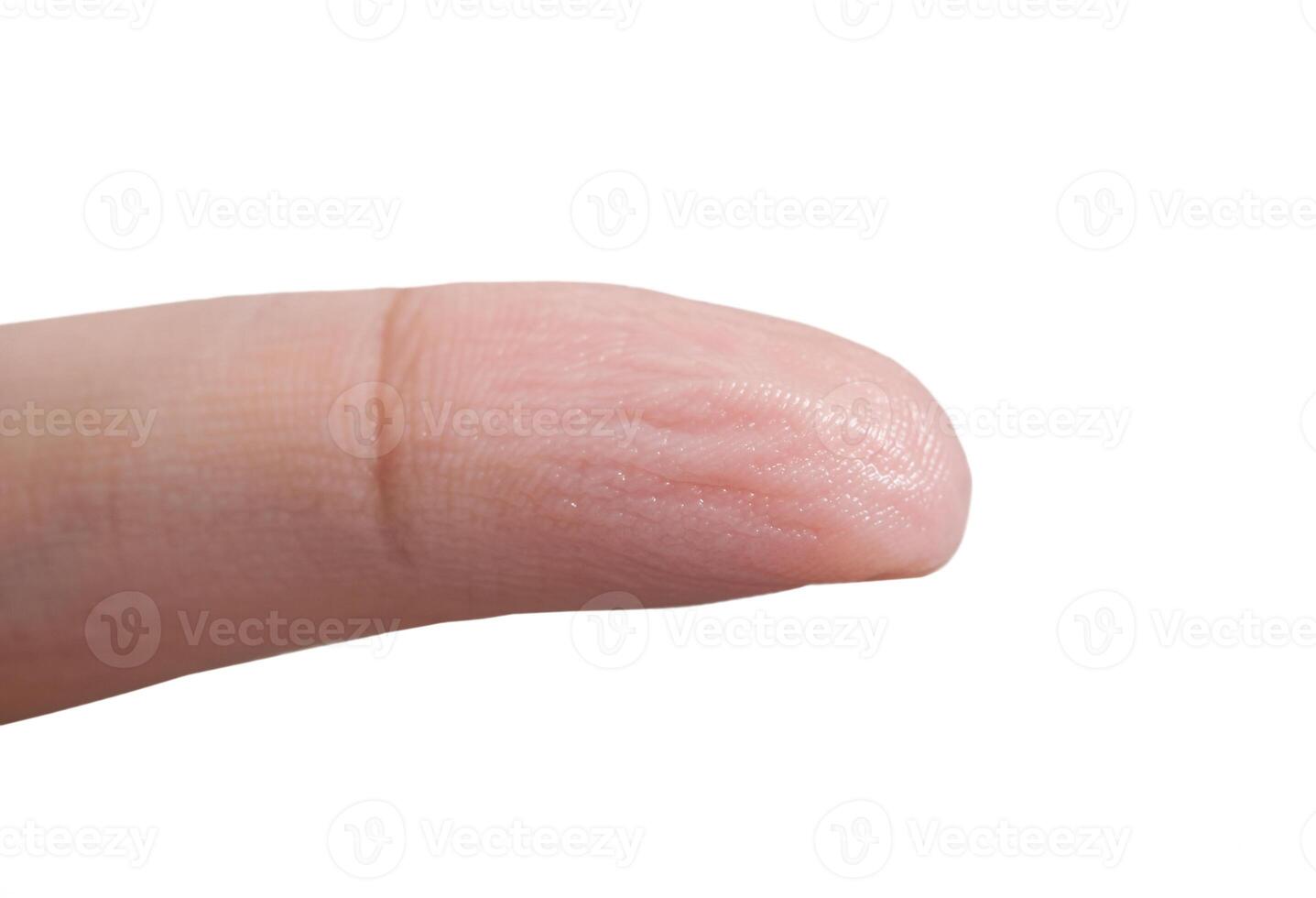 Wrinkled skin of finger photo