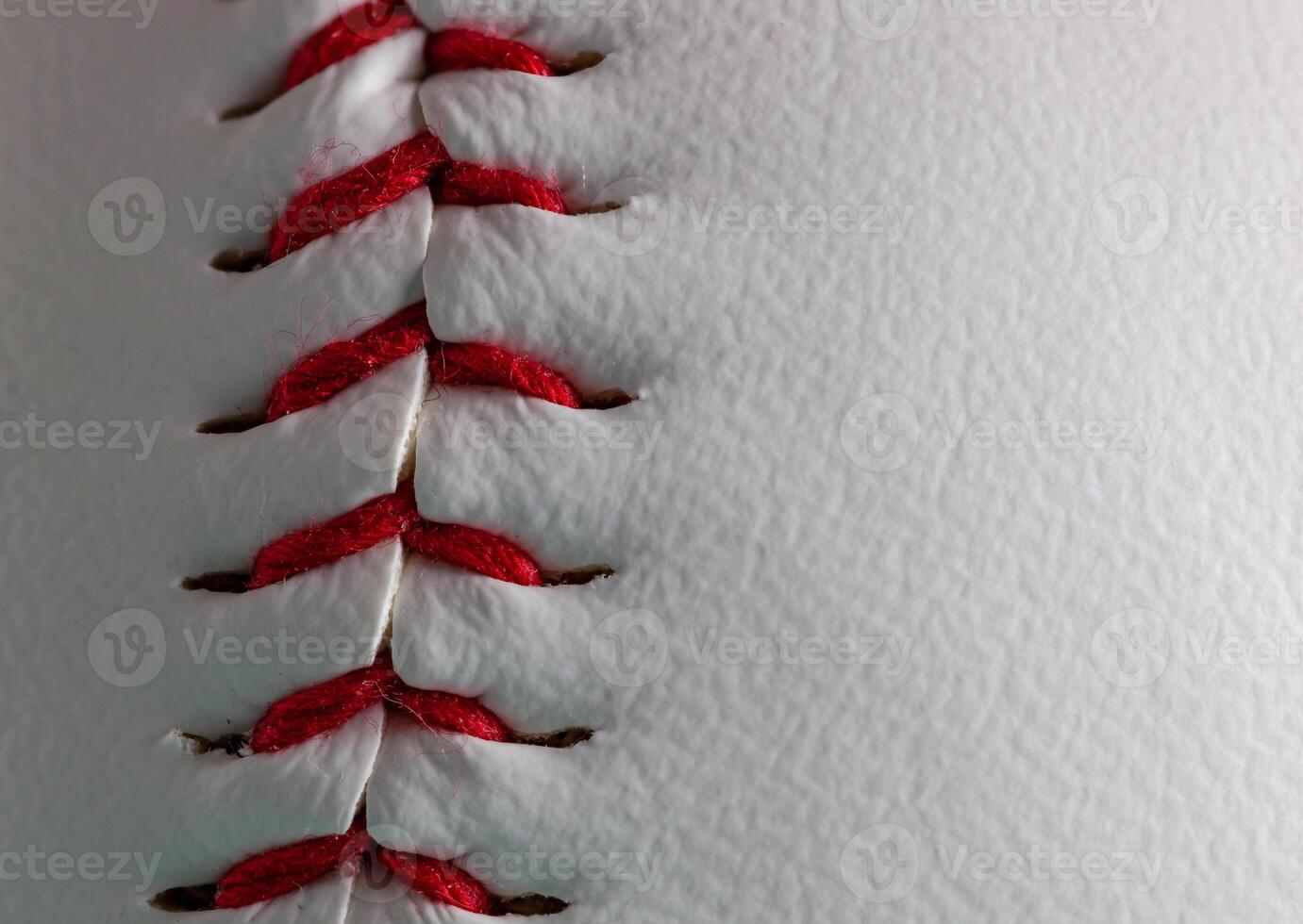 Macro of new baseball ball with copy space. photo