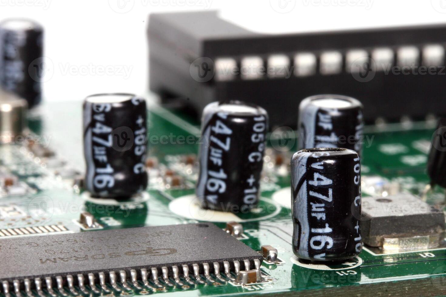 Macro of capacitors photo