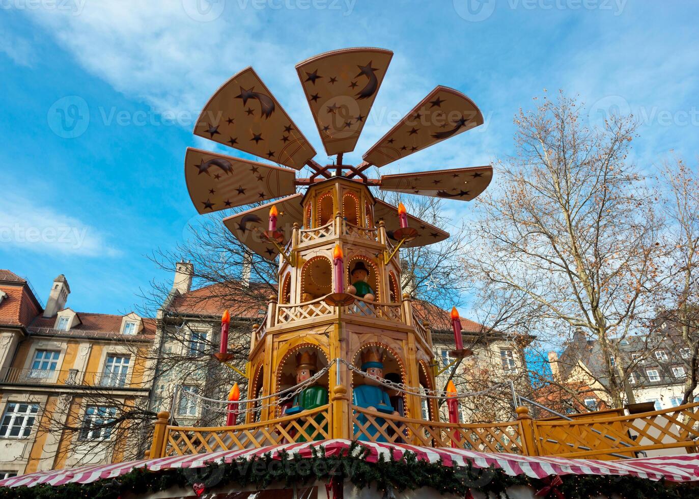 Typical wooden christmas carousel, Munich photo