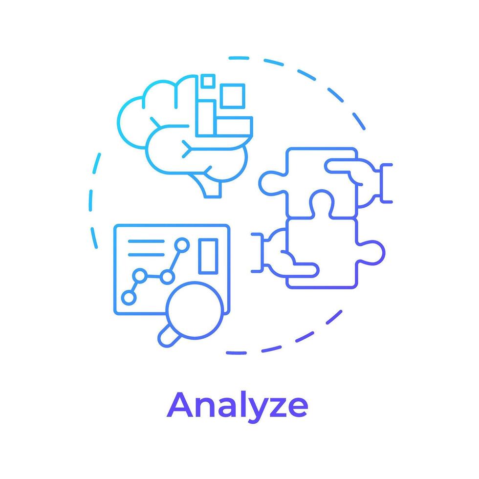 Sigma analyze blue gradient concept icon. Analytical tools, performance metrics. Quality control. Round shape line illustration. Abstract idea. Graphic design. Easy to use in infographic, article vector