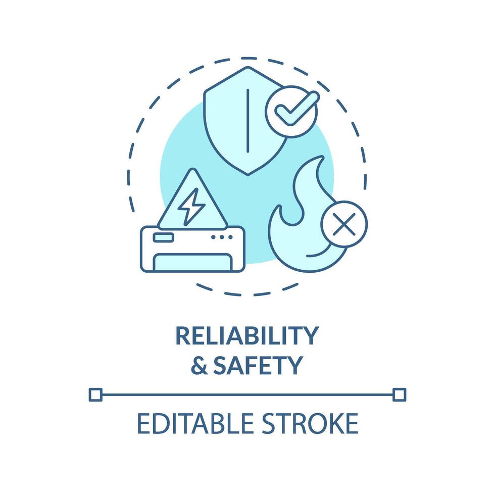 Reliability and safety soft blue concept icon. Regulatory compliance. HVAC system maintenance. Round shape line illustration. Abstract idea. Graphic design. Easy to use in promotional material vector