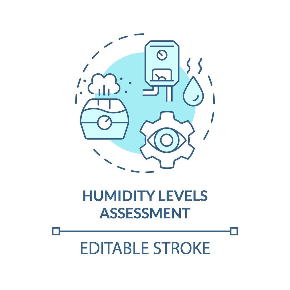 Humidity levels assessment soft blue concept icon. Air moisture. Indoor humidity checkup. Round shape line illustration. Abstract idea. Graphic design. Easy to use in promotional material vector