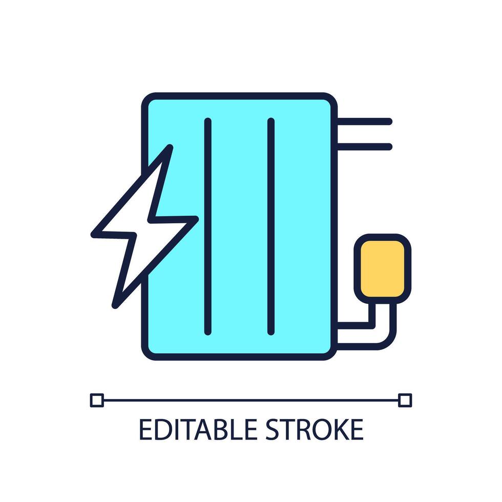 Radiator RGB color icon. HVAC system at home. Temperature control. Central heating system. Electric appliance. Isolated illustration. Simple filled line drawing. Editable stroke vector