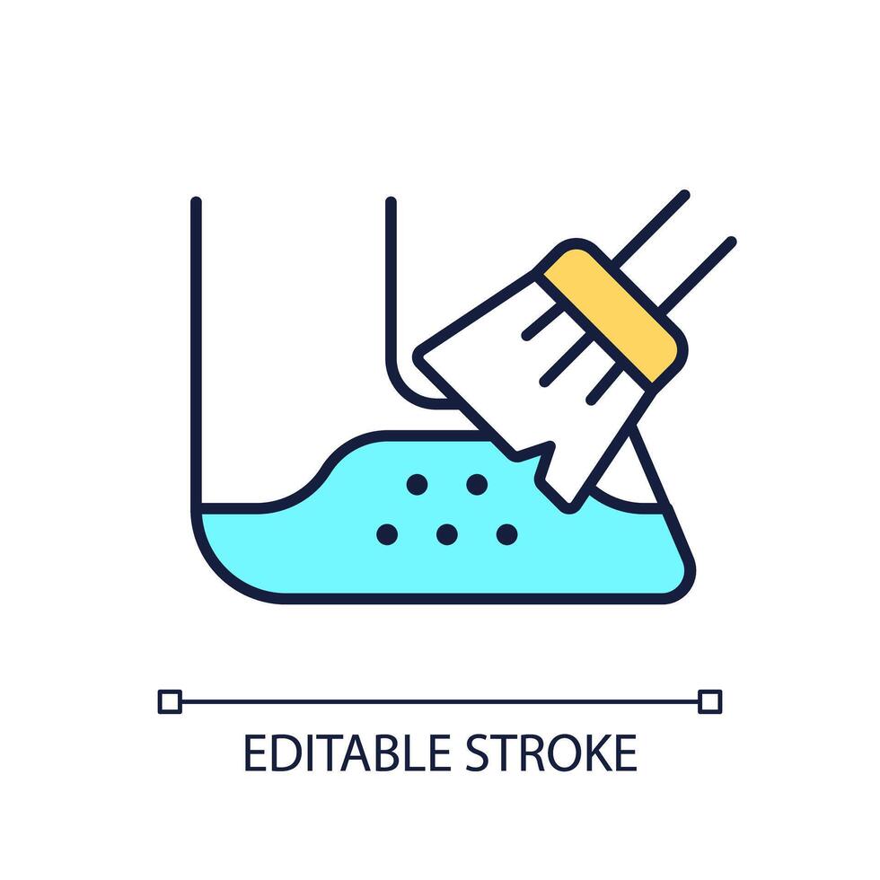 Duct cleaning service RGB color icon. Pipeline maintenance. Plumbing commercial service. HVAC troubleshooting. Isolated illustration. Simple filled line drawing. Editable stroke vector