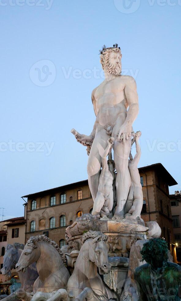 The Fountain of Neptune, Florence, Italy photo