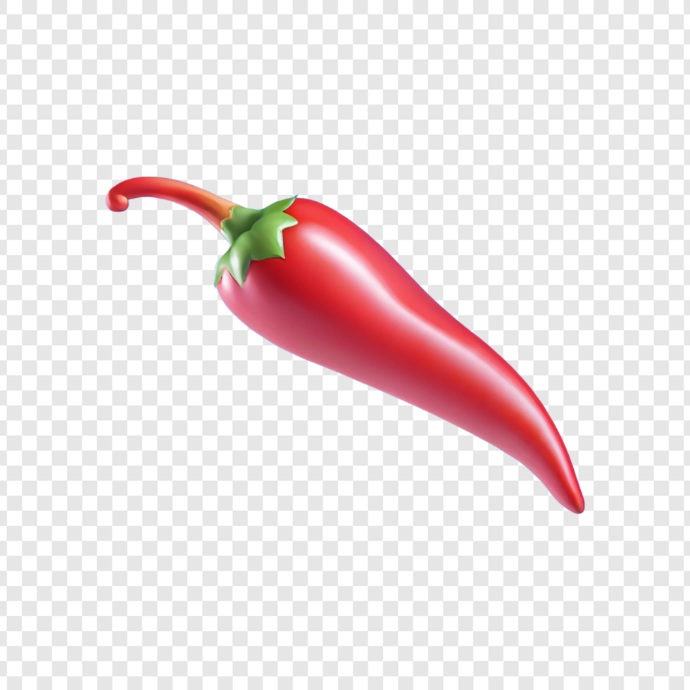 rouge le Chili poivre sur transparent Contexte psd