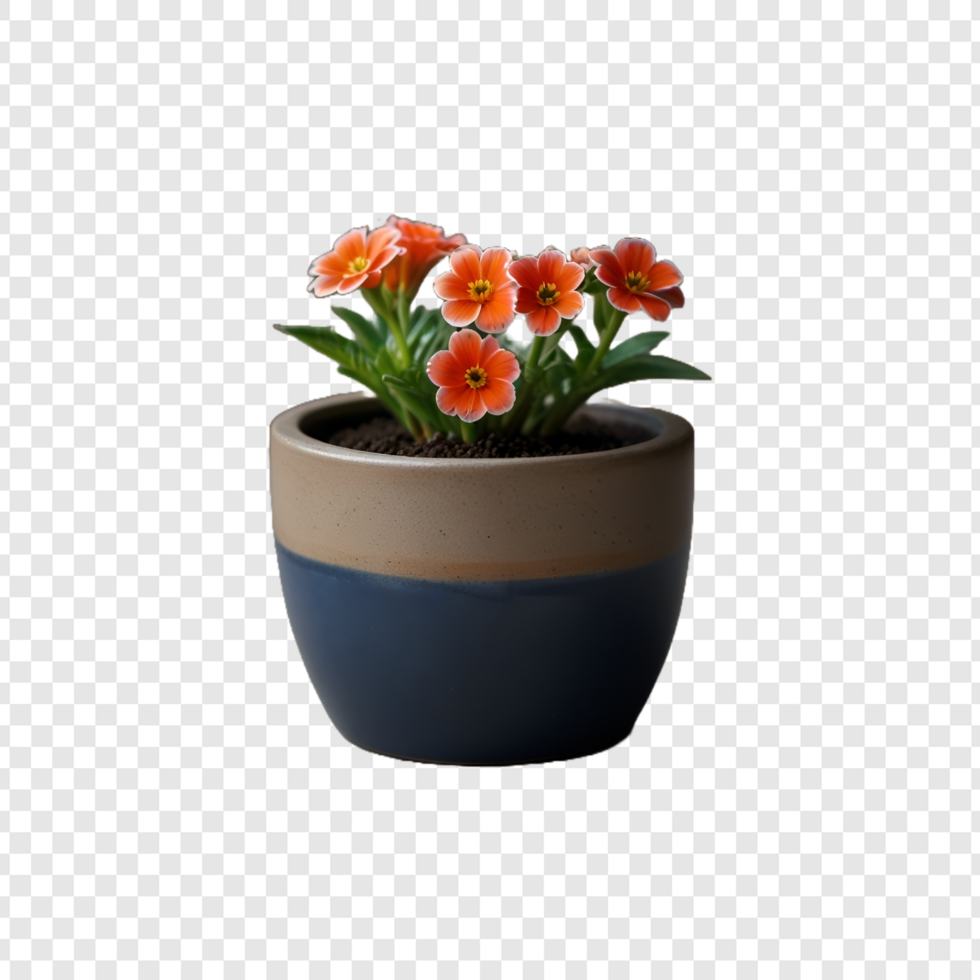 Plant pot flower isolated on transparent background psd