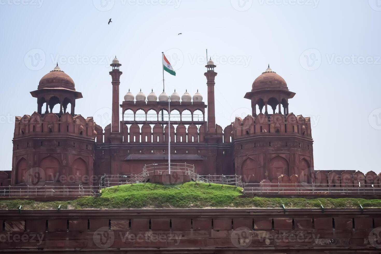 Architectural details of Lal Qila - Red Fort situated in Old Delhi, India, View inside Delhi Red Fort the famous Indian landmarks photo