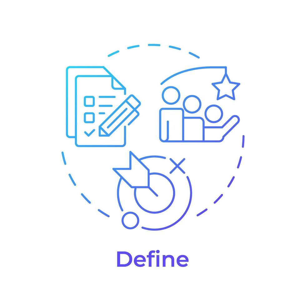 Sigma define blue gradient concept icon. Quality management. Customer service, user experience. Round shape line illustration. Abstract idea. Graphic design. Easy to use in infographic, article vector
