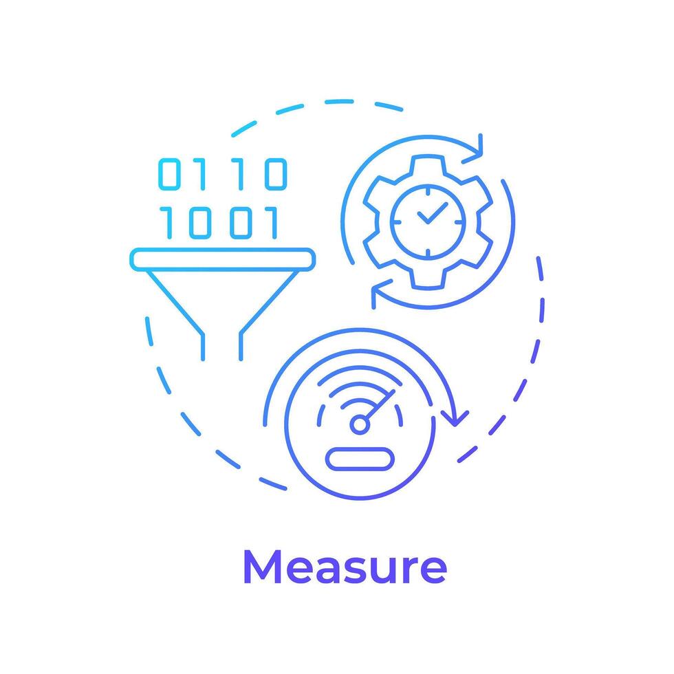 Sigma measure blue gradient concept icon. Business control, quality management. Data driven. Round shape line illustration. Abstract idea. Graphic design. Easy to use in infographic, article vector