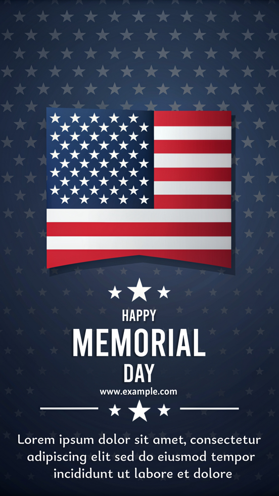 A patriotic poster for Happy Memorial Day psd