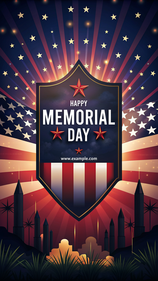 A patriotic poster for Memorial Day United States psd