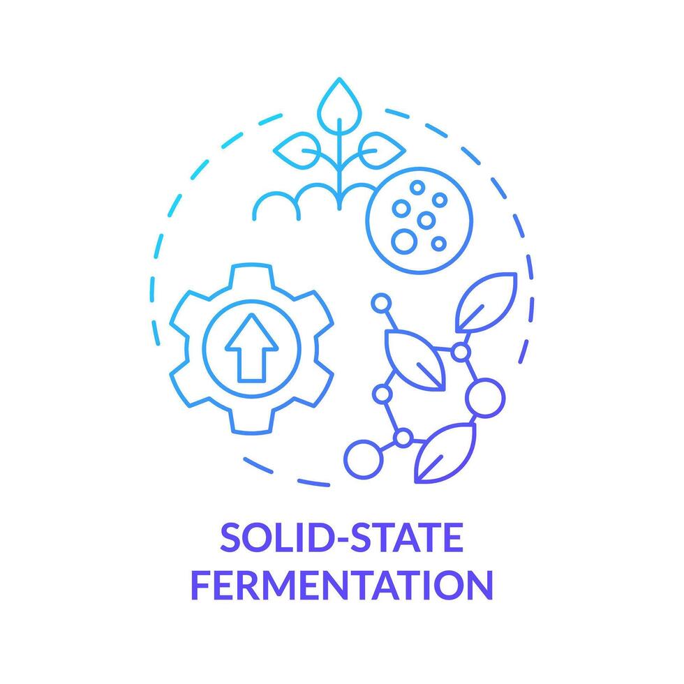 Solid-state fermentation blue gradient concept icon. Agricultural conditions, cultivation plant. Round shape line illustration. Abstract idea. Graphic design. Easy to use in article, blog post vector