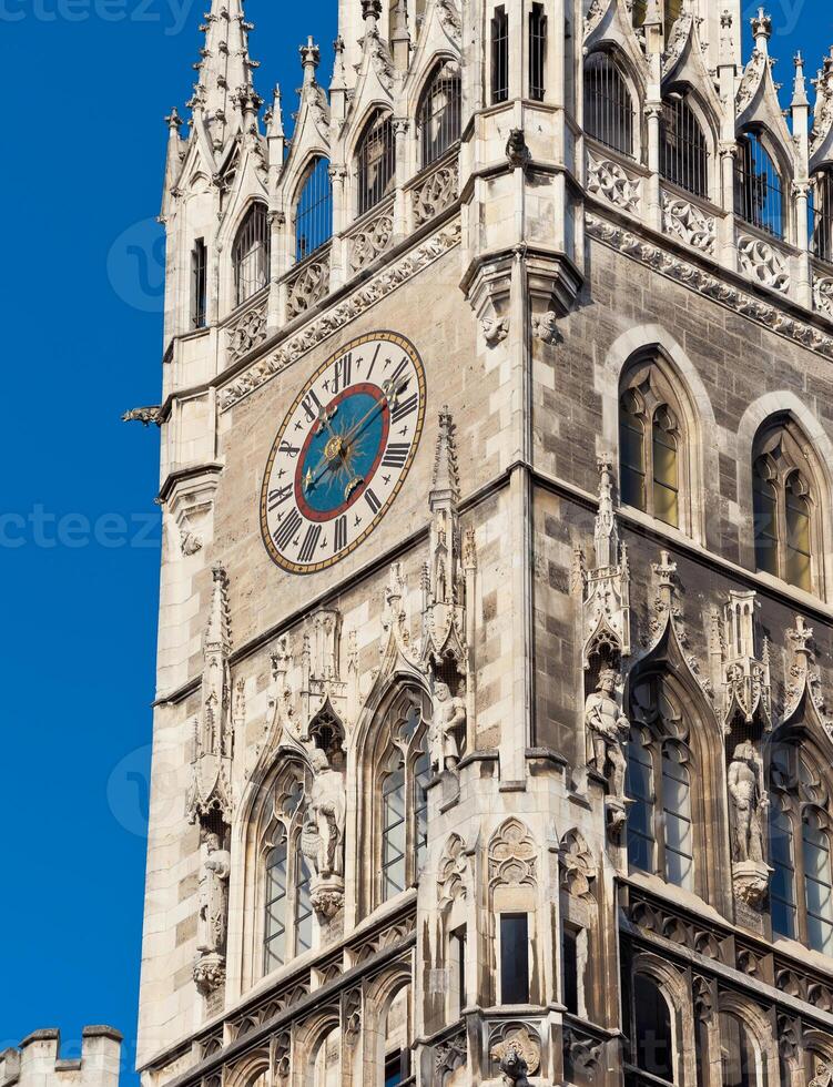 Top of Munich city hall bell tower in Bavaria photo